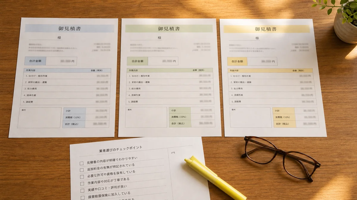 遺品整理 業者の選び方の参考イメージ